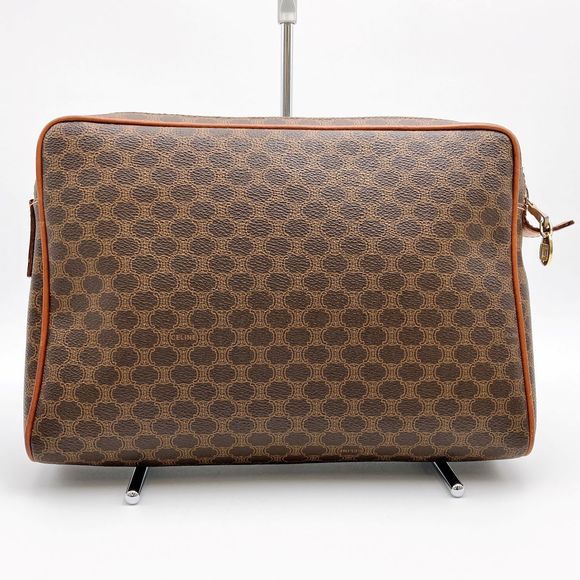 Celine Clutch Pouch Bag Macadam Pattern Brown - Picture 2 of 6